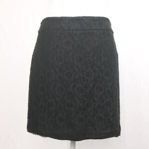 Sunny +74 Black Mini Skirt with Floral Lace Detail